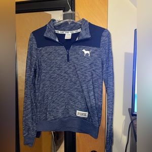 VS PINK Heather Blue Quarter-zip